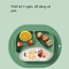 Khay ăn dặm silicon dính bàn 3 ngăn - Timikid Store