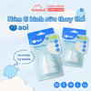 Núm Ti Thay Thế Bình Sữa Aoi Vỉ Đơn/Đôi Chất Liệu Silicone Tự Nhiên Đủ Size SS/S/M/L/LL