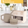 Cốc tập uống silicone thương hiệu Tobé kèm ống hút - Timikid