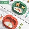 Khay ăn dặm silicon dính bàn 3 ngăn - Timikid Store