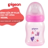Bình sữa cổ rộng Pigeon PP Plus họa tiết xanh/hồng - Timikid Store