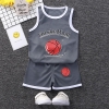 Bộ ba lỗ bé trai quần kẻ chất cotton lưới