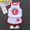 Bộ ba lỗ bé trai quần kẻ chất cotton lưới