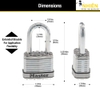 Ổ khóa MASTER LOCK M1XQLF Thép Bộ 4 Cái Thân Rộng 50mm