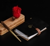 Quyển sổ tay màu đen bìa da handmade khắc tên