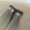 Handtied Weft Hair Super Double drawn Ombre Gray/light blonde