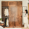 Tủ quần áo cánh nan gỗ Vintage