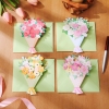 Thiệp chúc mừng bó hoa 3D tặng ngày nhà giáo gửi lời chúc tri ân thầy cô, Thiệp gấp cao cấp sáng tạo