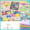 Thiệp quà tặng handmade 3D, Thiệp chúc mừng mẫu giáo chất liệu gói Eva miếng dán xếp hình cute