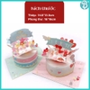 Thiệp bánh sinh nhật hoạt hình 3D thiệp chúc mừng, thiệp quà tặng cao cấp gấp gọn