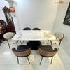 Bộ Bàn Ăn Mặt Đá Ceramic Nhận Điểm 10 Tuyệt Đối Từ Khách Hàng Tại Kho Nội Thất Sài Gòn