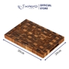 Thớt thái gỗ Teak đầu cây Kaiyo hình chữ nhật 30 x 20 x 2,5cm