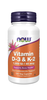 Now Foods Vitamin D3 & K2MK4 - 120 Capsules