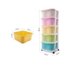 Tủ đựng đồ 5 tầng đa sắc Việt Nhật 3638 có bánh xe