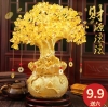 Cây kim tiền mạ vàng phong thuỷ cầu may mắn
