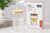 Ly thuỷ tinh nắp gỗ kèm ống hút 400ml GPB761/L1