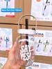 Bình nước Pet Cha có quai xách và ống hút 700ml TLT