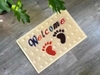 Thảm nhựa lau chân Welcome hình bàn chân