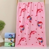 Khăn tắm cotton chạm hoạ tiết hoạt hình cho bé 50x1m