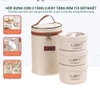 Hộp cơm giữ nhiệt inox 3 tầng kèm túi Lunch box bag cao cấp