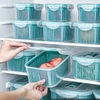 Bộ 5 hộp kèm rổ có nắp hút chân không để tủ lạnh tiện lợi MÀU XANH