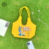 Túi tote nỉ khổ lớn hoa tiết hoạt hình DINGZHI dễ thương
