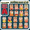 Set 10 bao lì xì Chibi Tết Bính Ngọ 2026