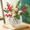 Bộ 2 chậu thuỷ tinh chấm bi để bàn trang trí decor LX8009