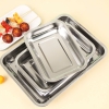 Bộ 4 khay inox chữ nhật đựng thực phẩm loại cạn