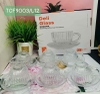 Bộ 6 cốc kèm đĩa có quai cầm uống trà, cafe TCF9003