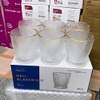 Bộ 6 cốc ly thuỷ tinh viền vàng chấm bi dung tích 280ml DSKB162