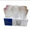 Bộ 6 cốc ly thuỷ tinh viền vàng chấm bi dung tích 280ml DSKB162