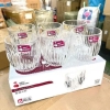 Bộ 6 ly thuỷ tinh kẻ sọc Red Cherry XM21B 280ml