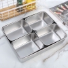Bộ khay đựng thực phẩm inox 4 ngăn có nắp đậy inox