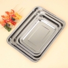 Bộ 4 khay inox chữ nhật đựng thực phẩm loại cạn
