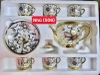Bộ tách trà hoa văn vàng nhũ hoa cao cấp