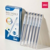 Hộp 12 cây bút gel nước đầu bấm Deli EG118-BL