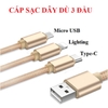 Cáp sạc đa năng 3 đầu dây dù dài 1m2