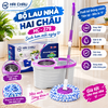 Bộ thùng lau nhà xoay 360 độ lồng nhựa HC-279