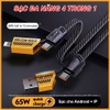 Cáp sạc nhanh đa năng 4in1 27W dây dù