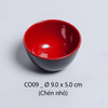 Chén ăn cơm Melamine đen đỏ 2 lớp size 9cm CO-09