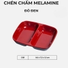 Chén chấm 2 ngăn Melamine đen đỏ 2 lớp C101