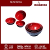 Chén chấm tròn Melamine đen đỏ 2 lớp size 9.3cm T-26