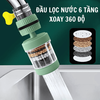 Đầu lọc nước trực tiếp tại vòi 6 tầng xoay 360 độ
