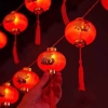 Dây đèn lồng đỏ treo trang trí Tết mẫu tròn chữ Phúc