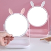 Gương trang điểm tai thỏ xoay 360 để bàn