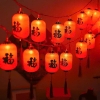 Dây đèn lồng đỏ treo trang trí Tết mẫu hình trụ