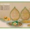 Set 3 đĩa nhựa phích giả mây hình bầu cá size 6,8,10inch