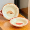Đĩa sứ đựng thức ăn hoạ tiết siêu cute size 8.2inch