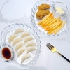 Đĩa thủy tinh hình vỏ sò có ngăn đựng nước chấm